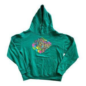 Meow Wolf Area 15 Green / Bright Colors Graphic Hoodie Sweatshirt Pockets XS